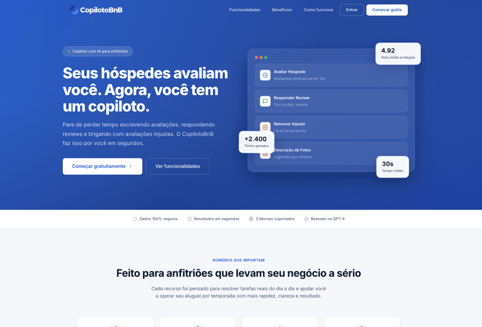 CopilotoBnB — screenshot della piattaforma AI per la gestione di affitti a breve termine